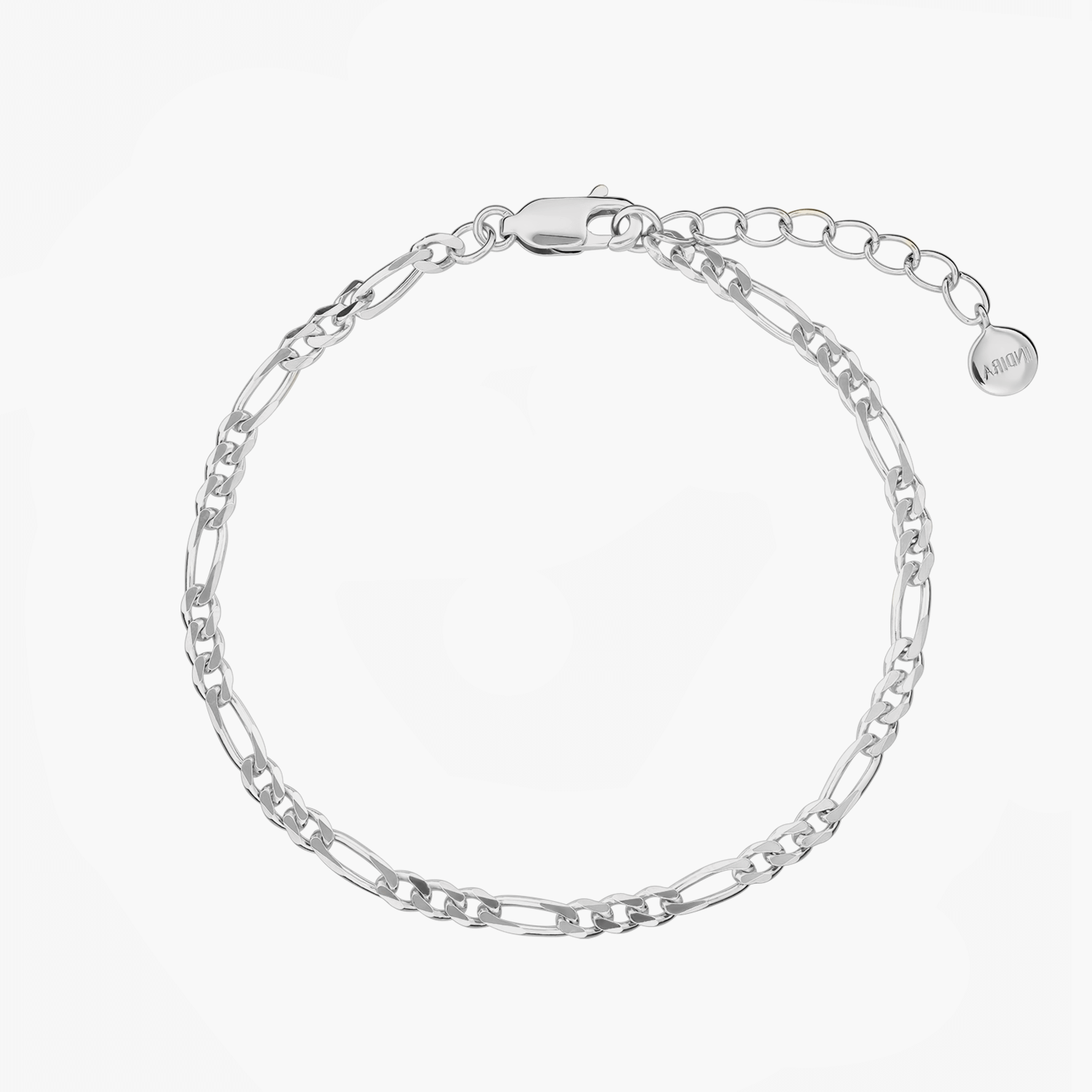 Silver Figaro Bracelet - Indira