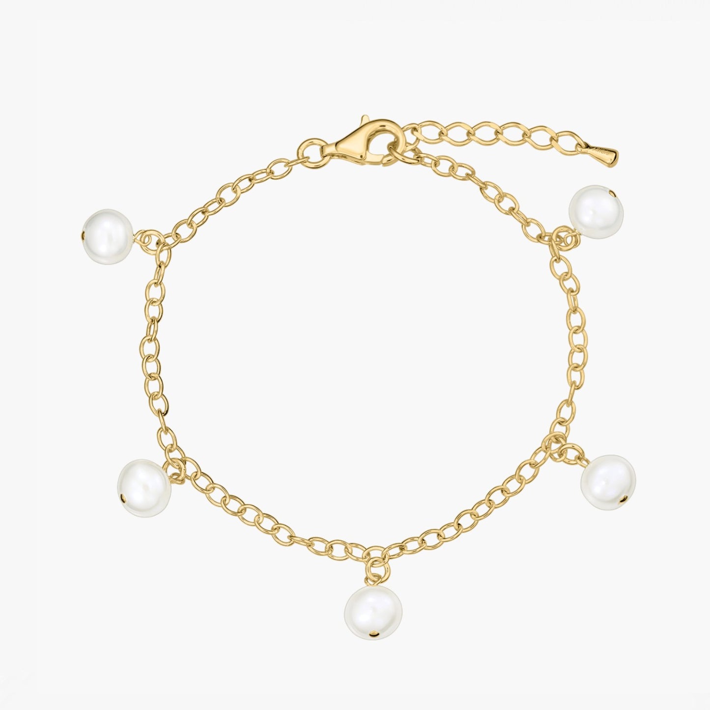 Golden Margot Silver Bracelet - Natural Pearls
