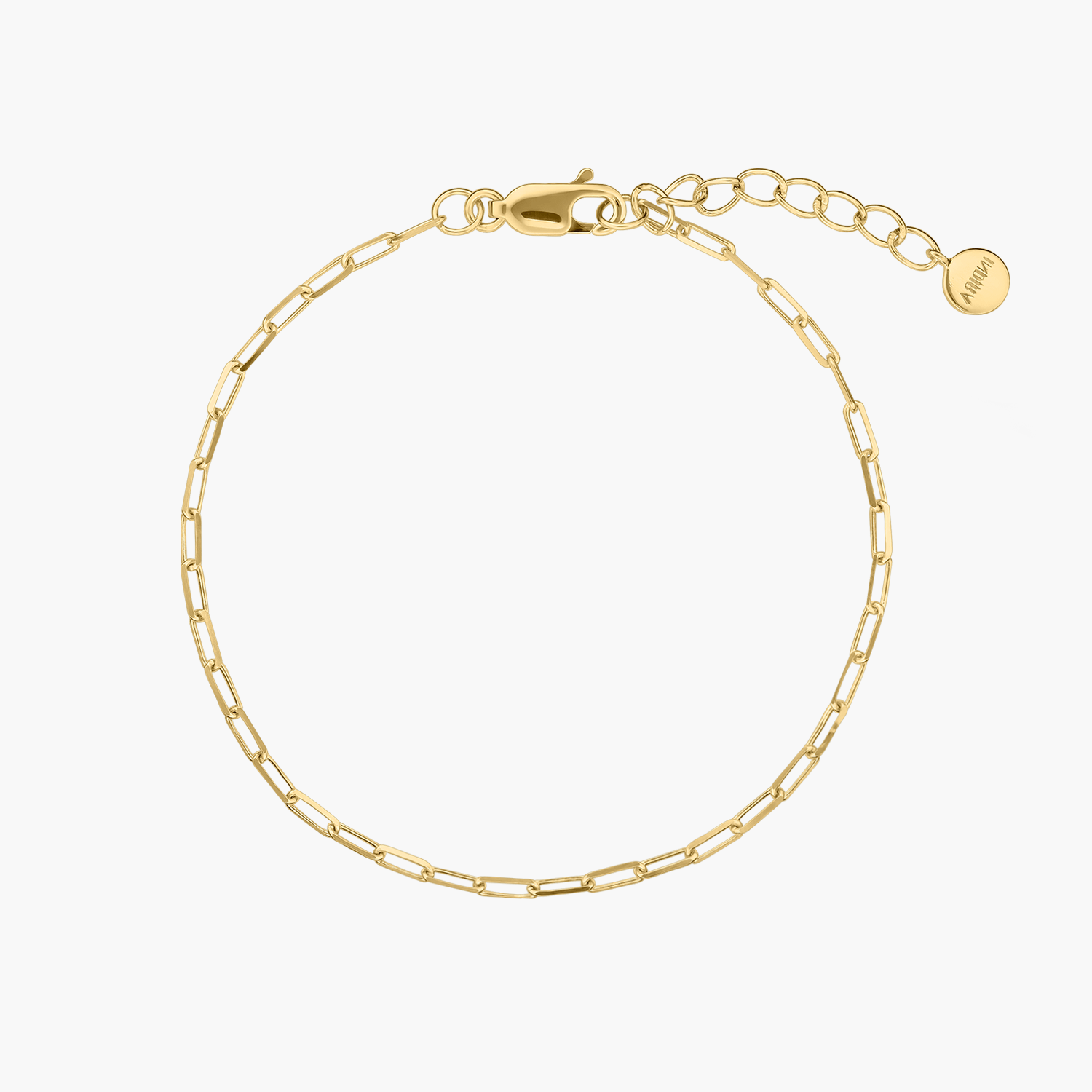Golden Paperclip Silver Bracelet