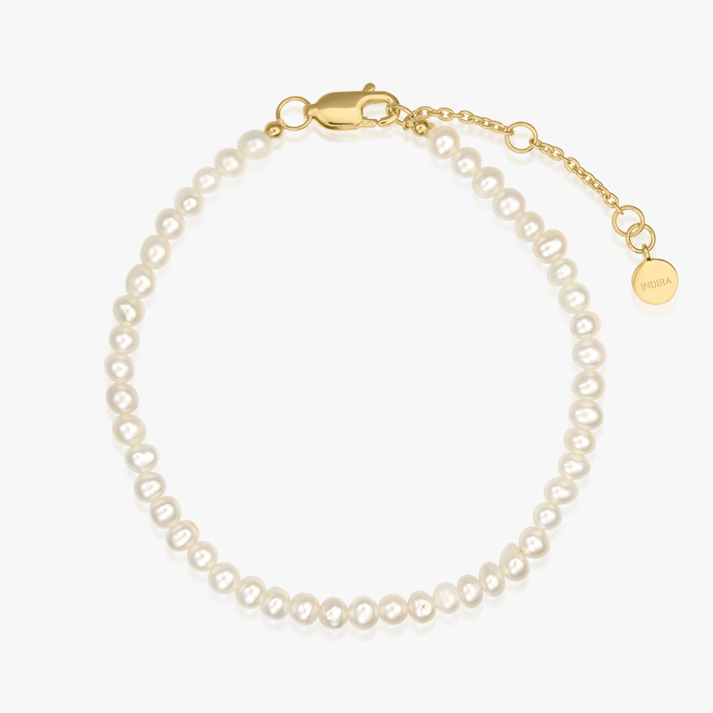 Golden Finesse Silver Bracelet - Natural Pearls