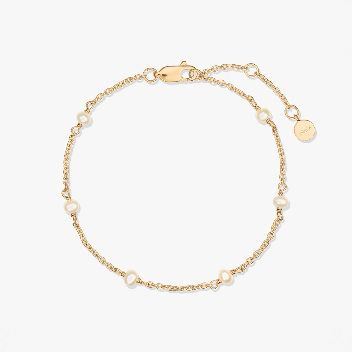 Golden Pearl Beads Silver Bracelet - Natural Pearls