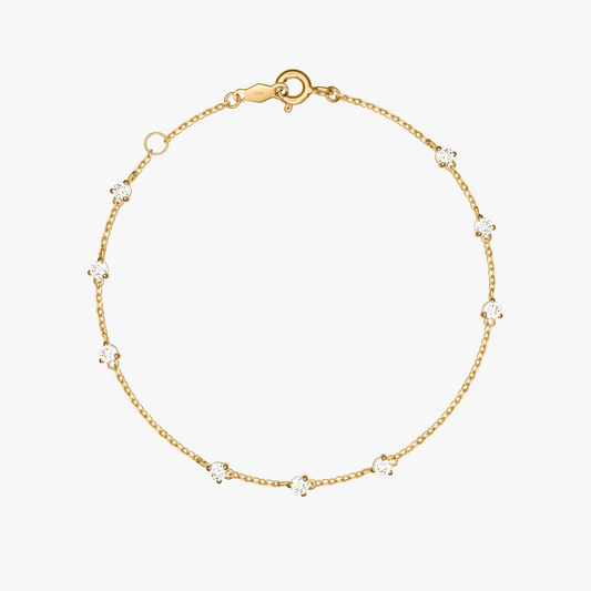 Starburst Gold Bracelet - Zirconia - Indira