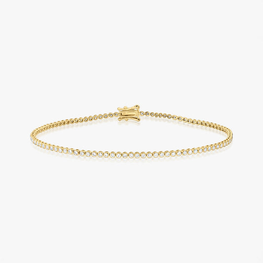 Yellow Gold Little Tennis Bracelet - Diamonds