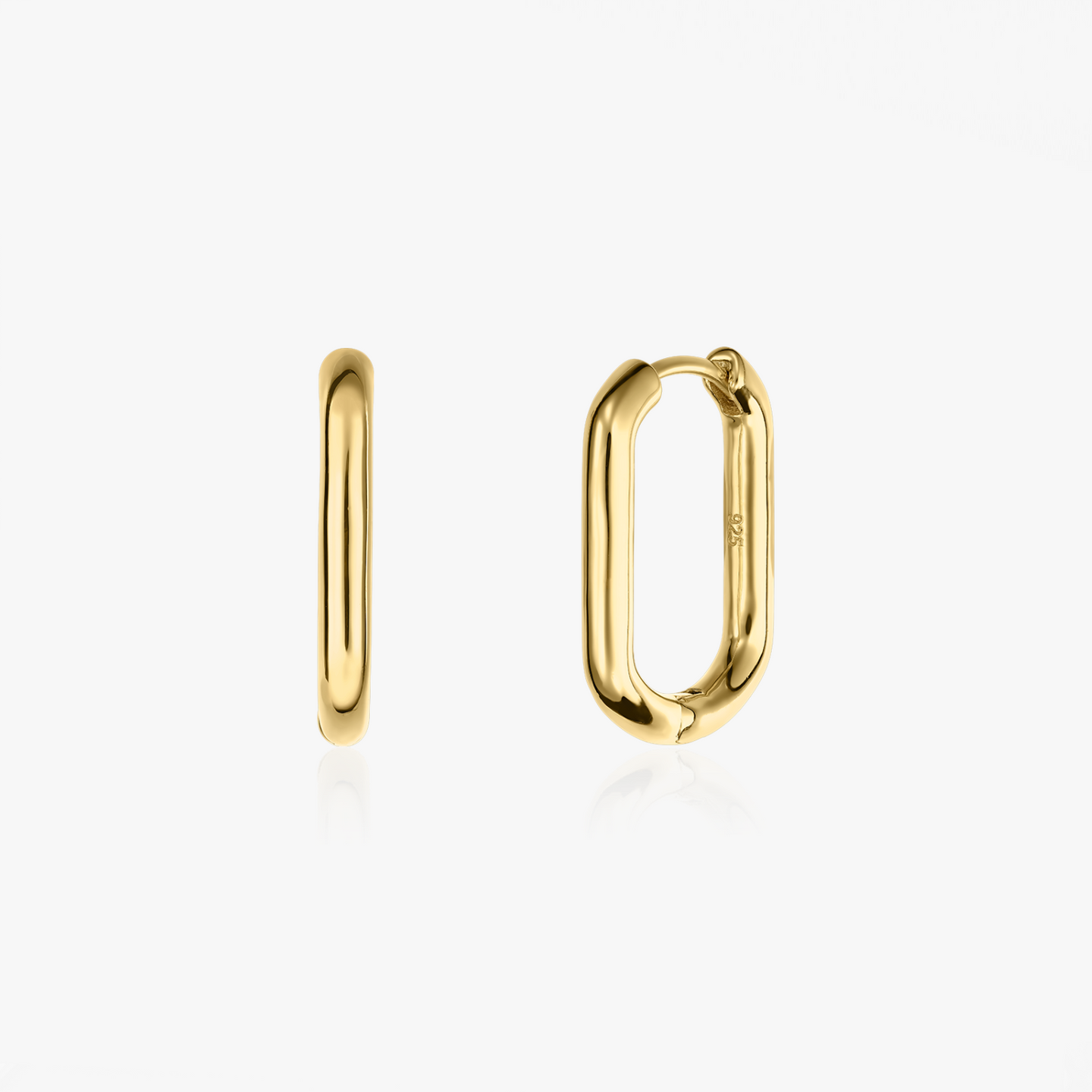 Golden Square Silver Hoops Earrings - Indira