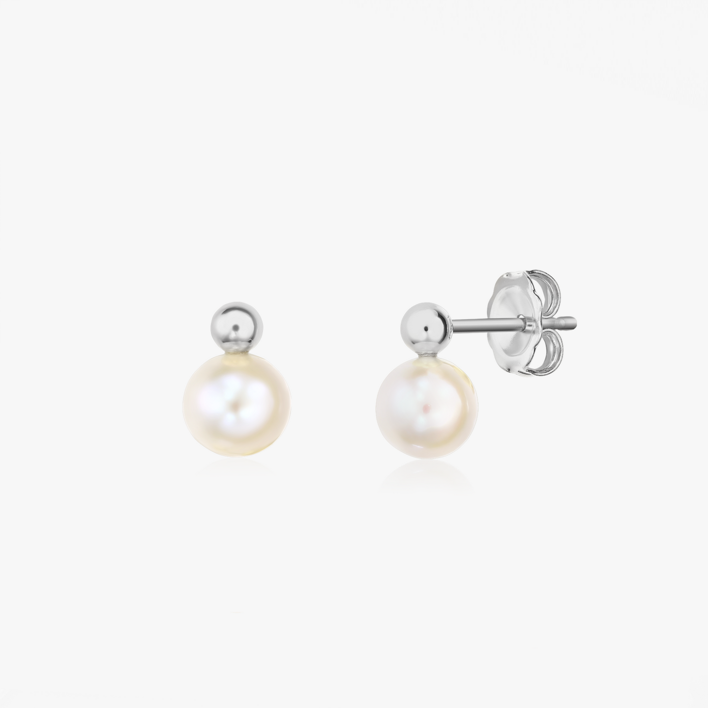 Avery Silver Earrings - Natural Pearl - Indira