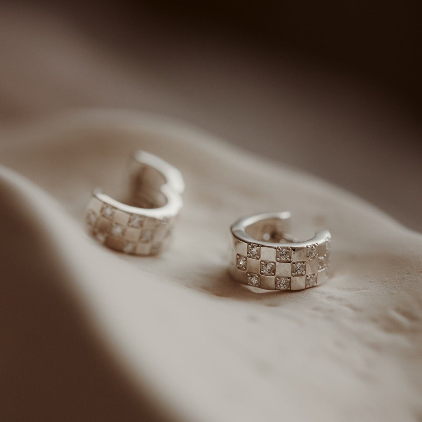 Silver Earrings Circle - Zirconia
