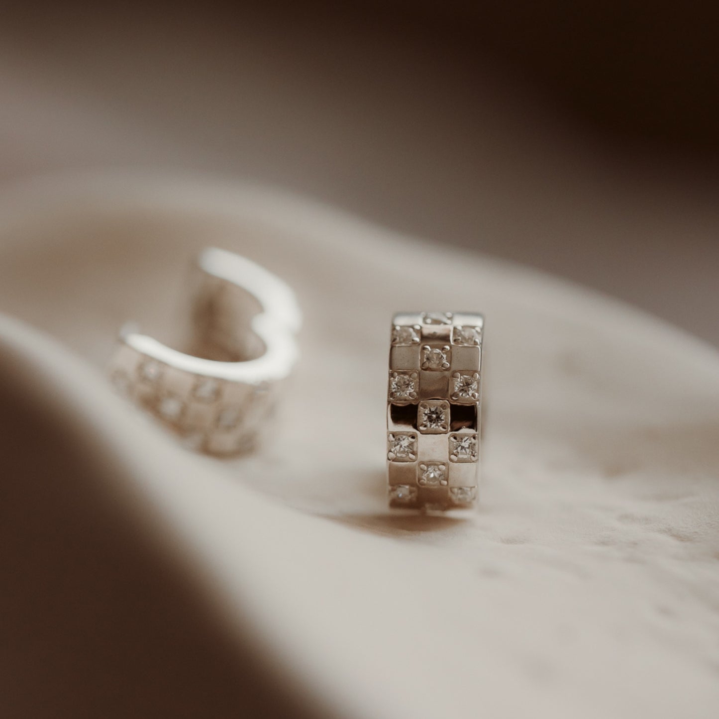 Silver Earrings Circle - Zirconia