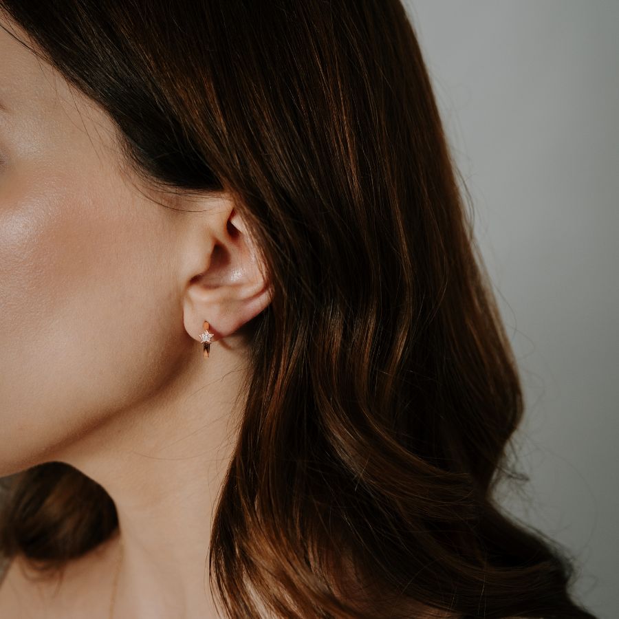 Estella silver earrings - Rose Gold