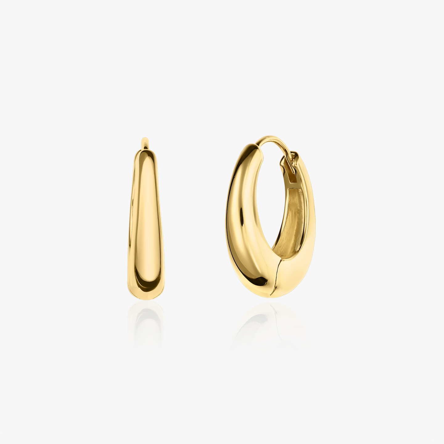 Golden Maxi Dome Silver Earrings - Indira