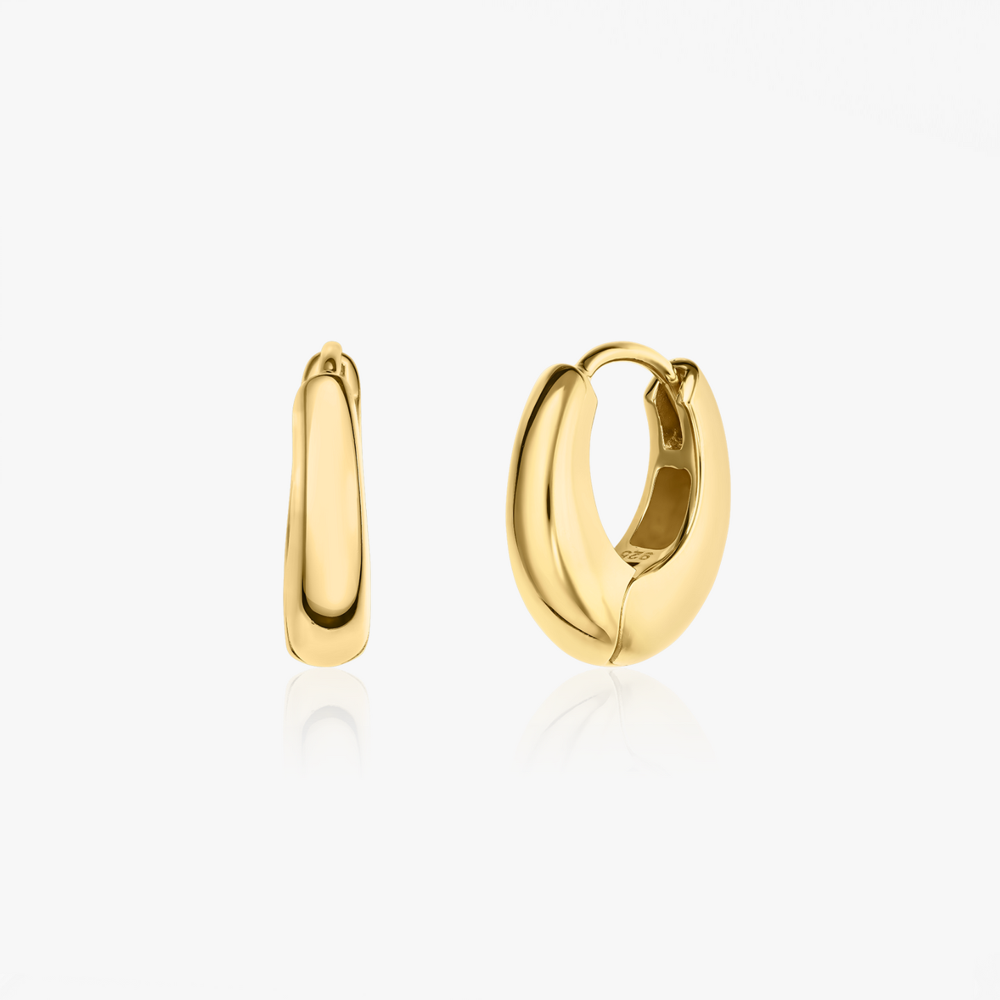 Golden Mini Dome Silver Earrings - Indira