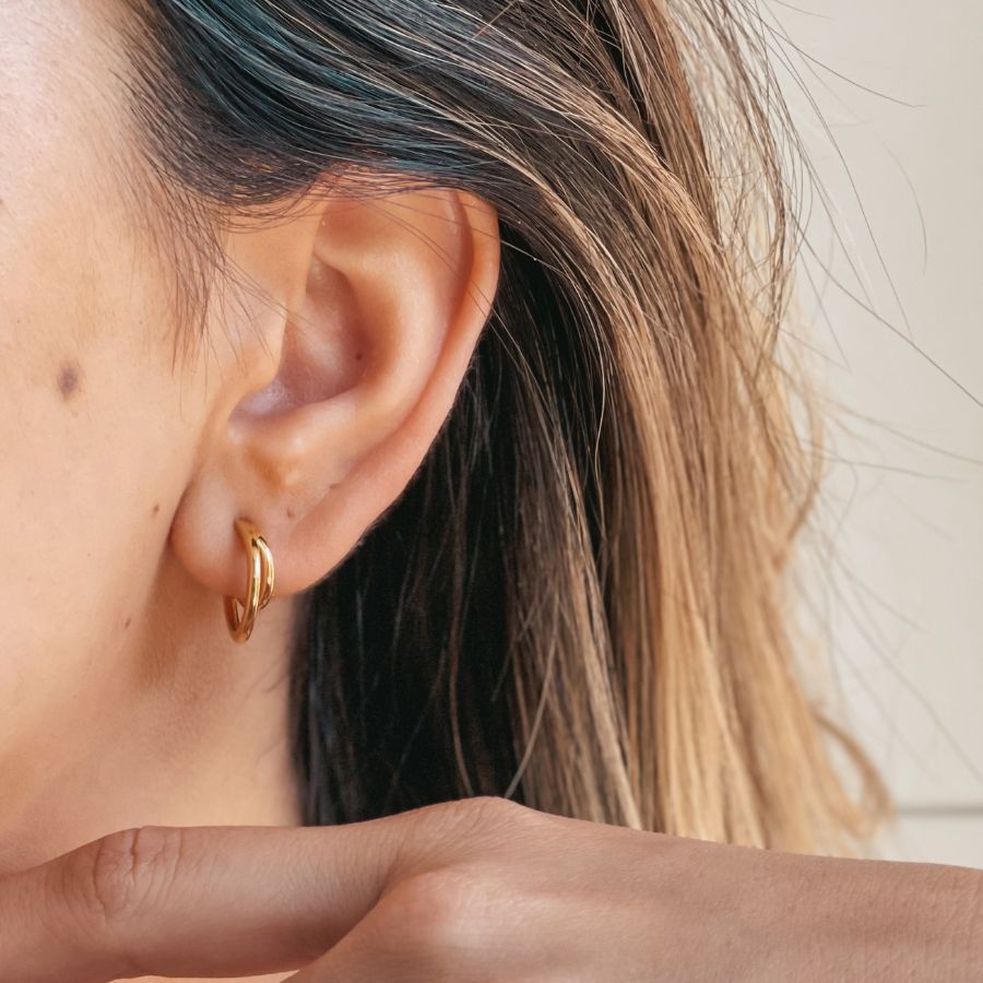 Golden Siamese silver earrings