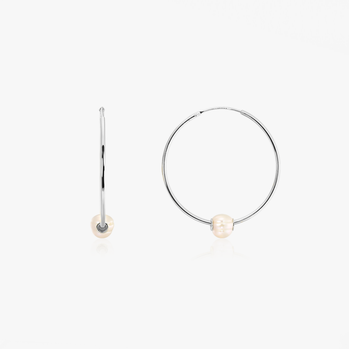 Ines Silver Earrings - Natural Pearl - Indira