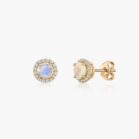 Keira Golden Silver Earrings - Moonstone