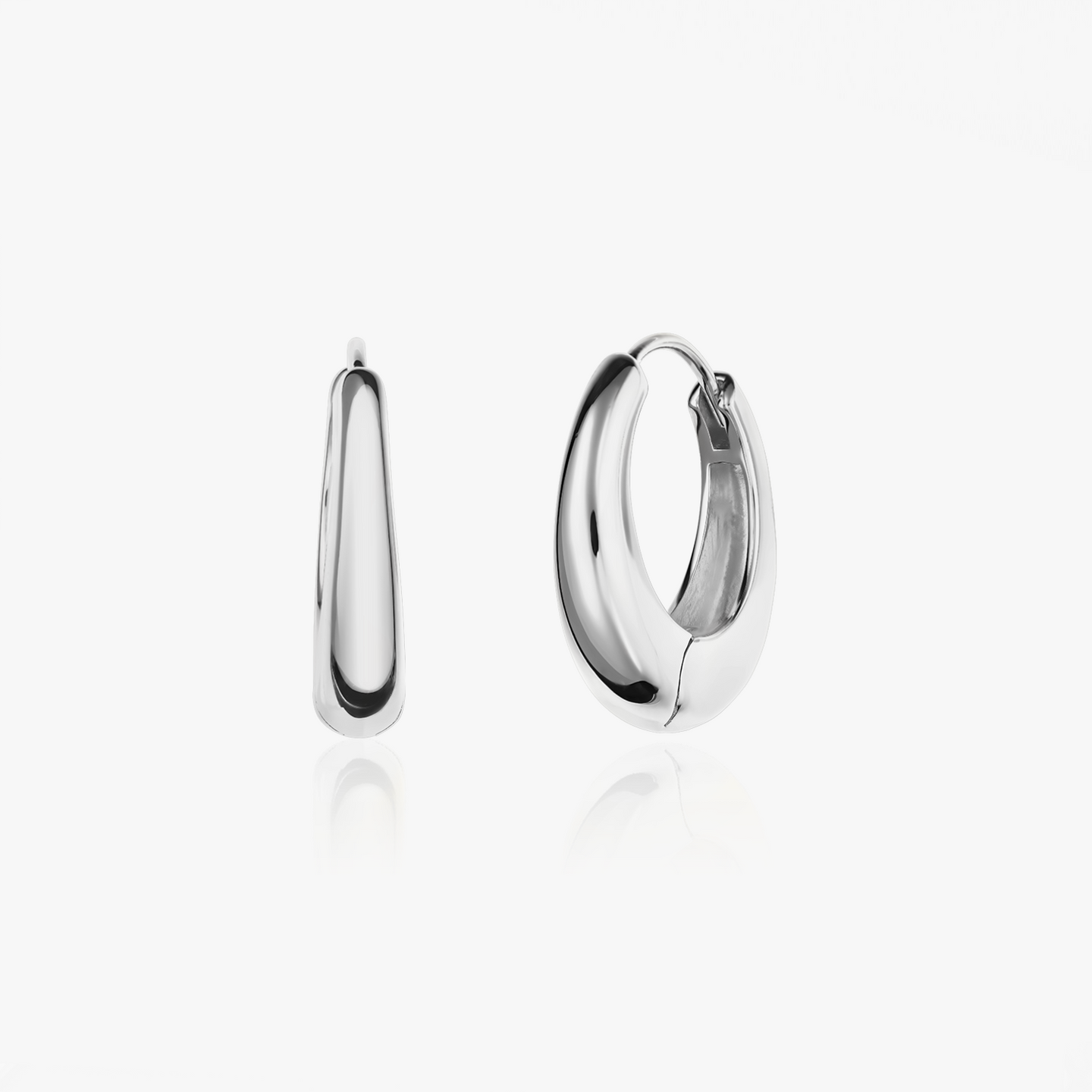 Maxi Dome Silver Earrings - Indira