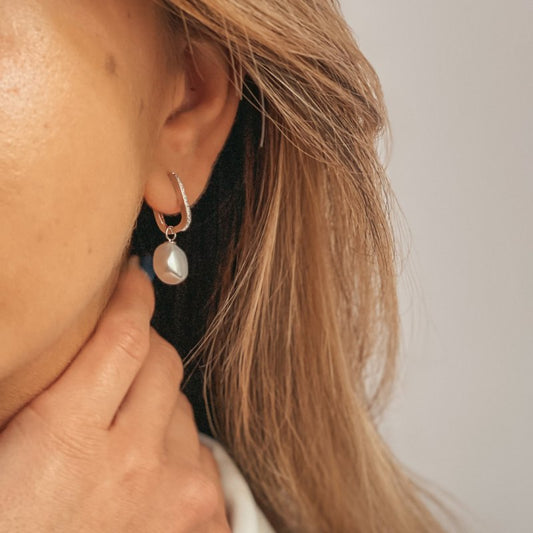 Parfait Silver Earrings - Natural Pearls - Indira