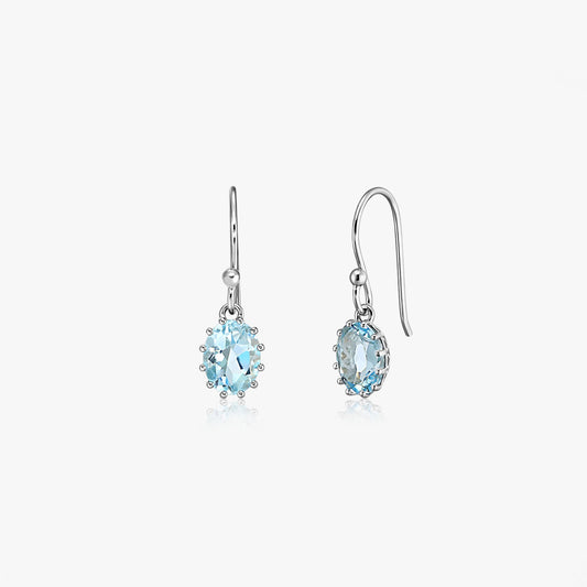 Serene Silver Earrings - Blue Topaz