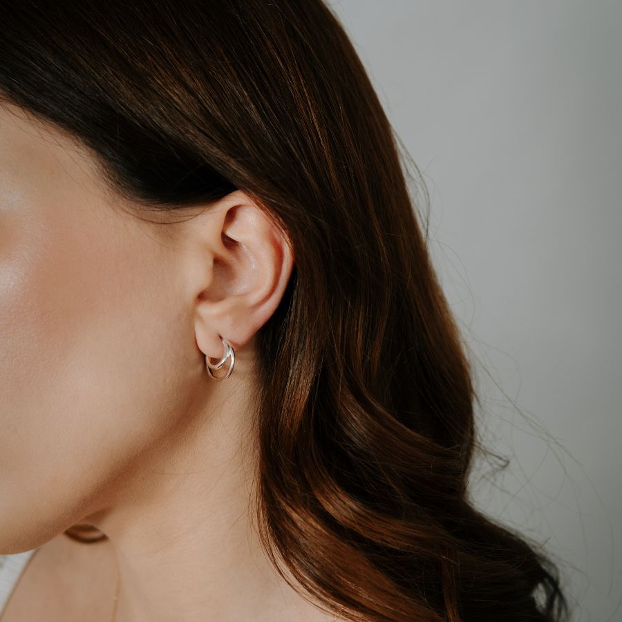 Golden Siamese silver earrings