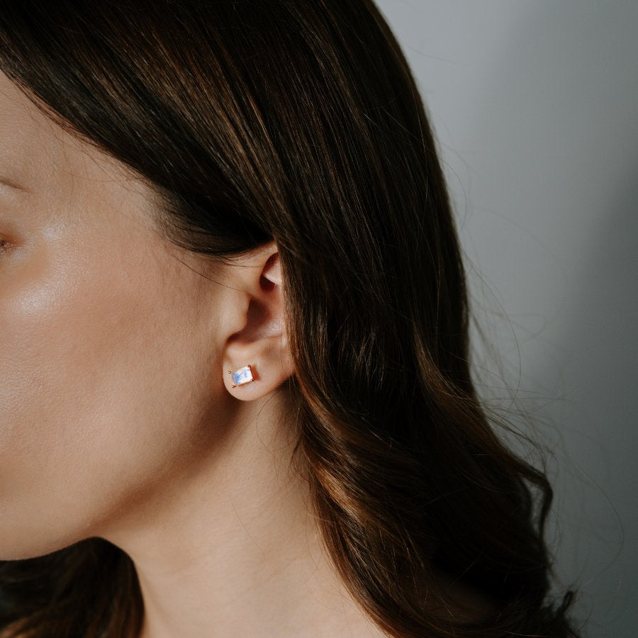 Tessa silver earrings - Rose Gold