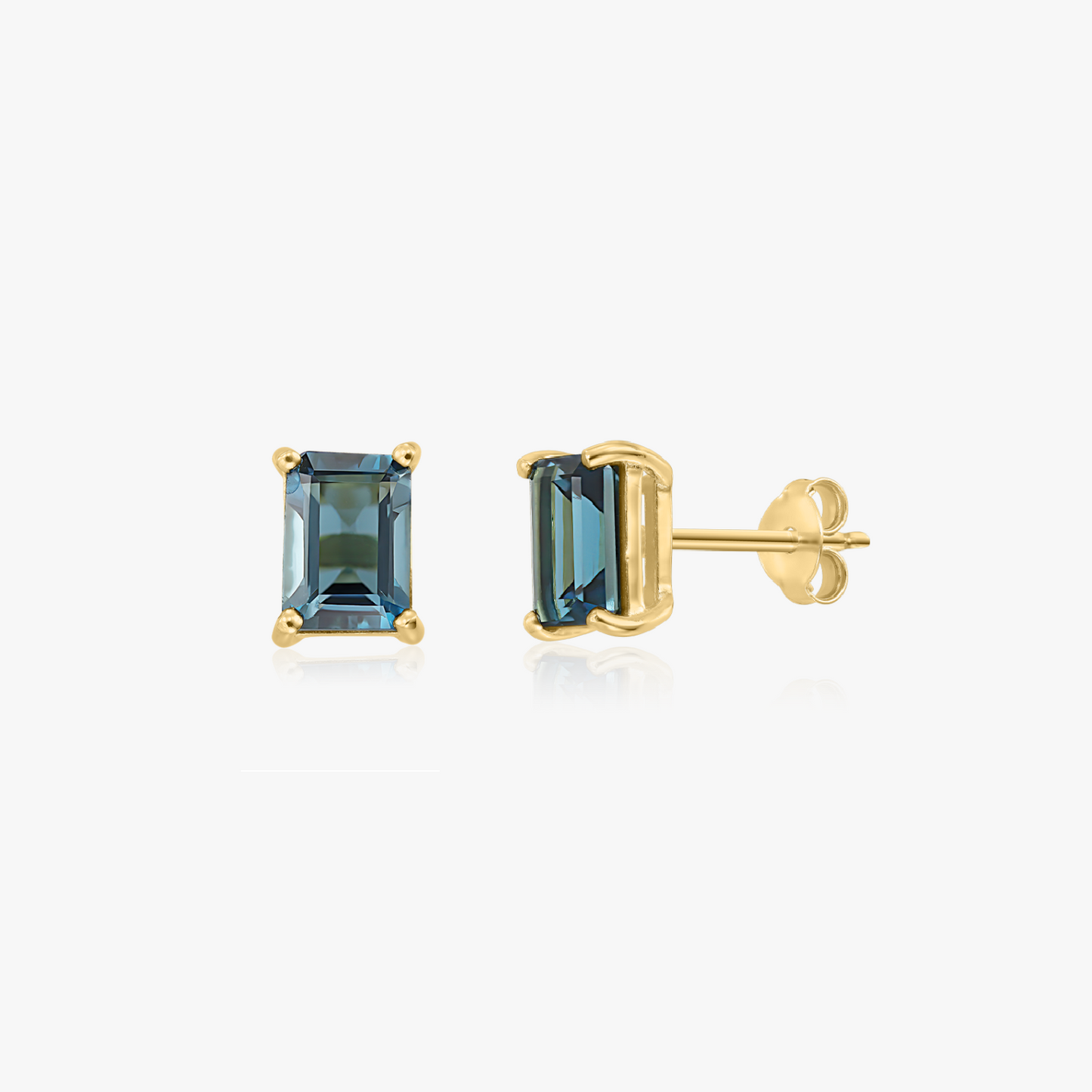 Valentina Yellow Gold-Plated 925 Sterling Silver Earrings - Blue Sky Topaz