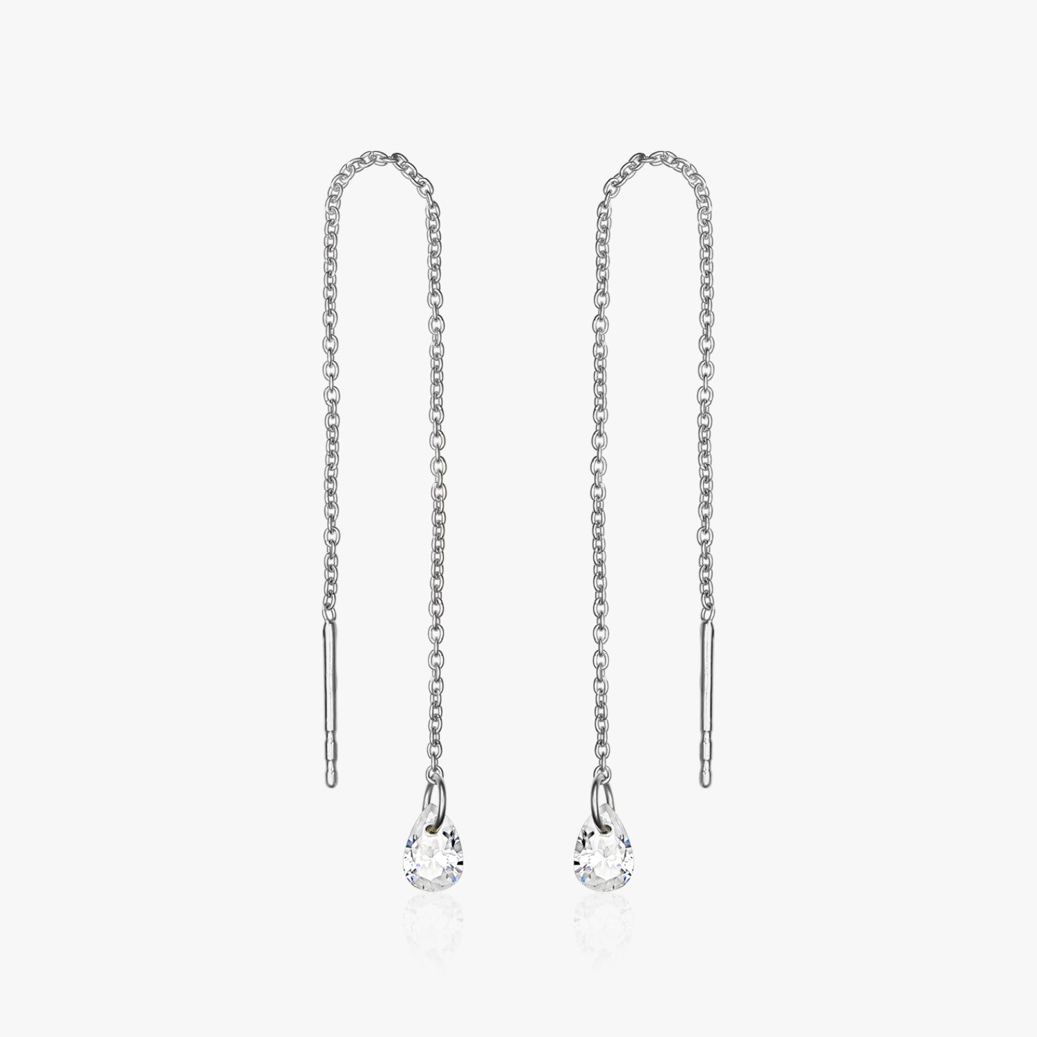 Solitaire Silver Earrings - Zirconia