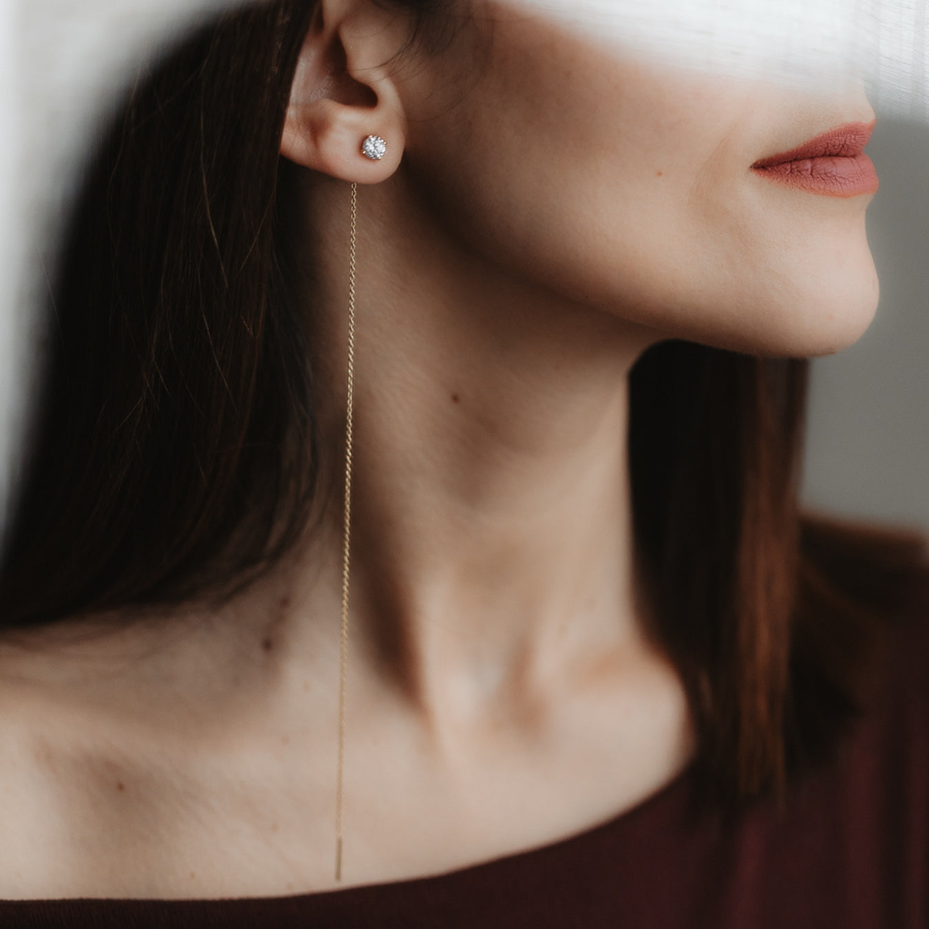 Gold-Plated Silver Earrings with White Cubic Zirconia Sadie