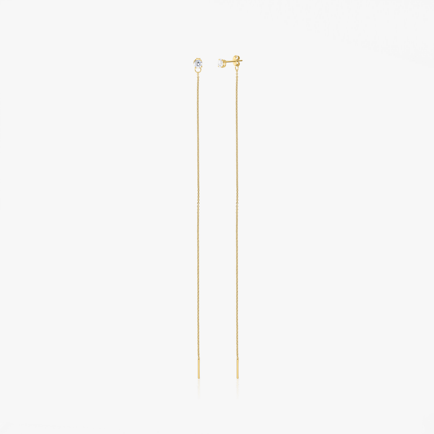 Gold-plated silver earrings with White Cubic Zirconia by Sadie - Indira