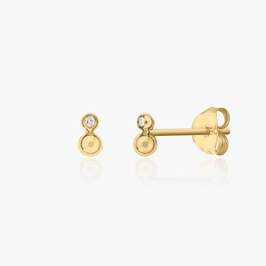 Tear Yellow Gold Earrings - Diamonds