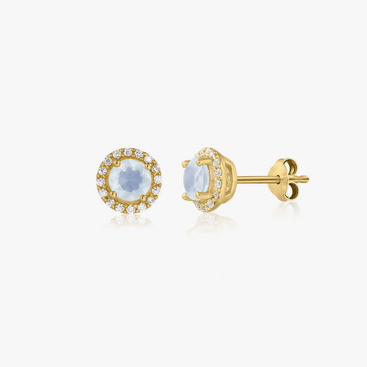 Keira Gold-Plated Silver Earrings - Moonstone