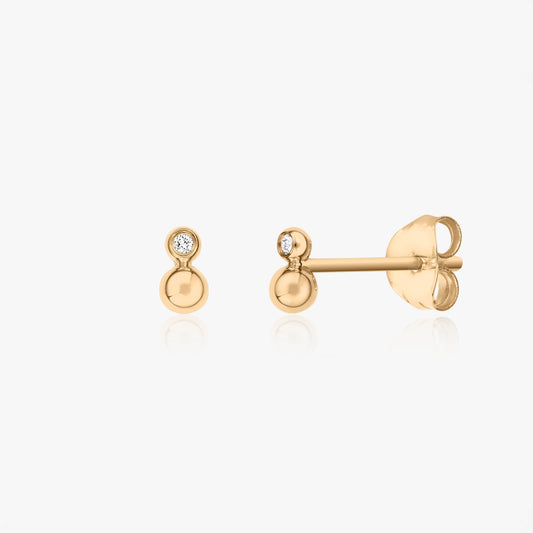 Tear Yellow Gold Earrings - Diamonds