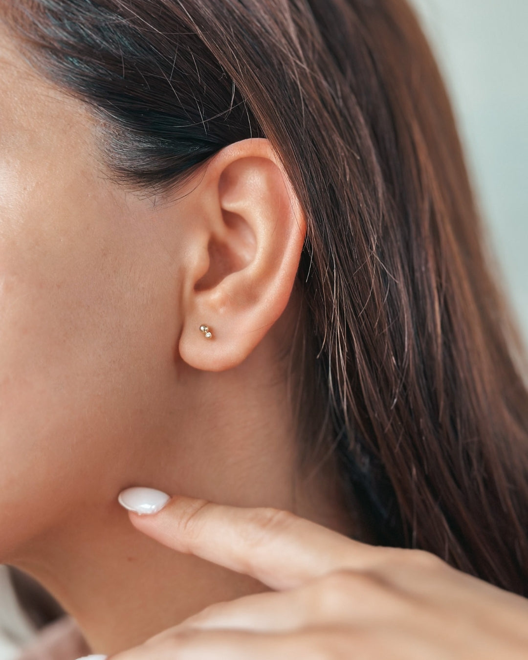 Cercei din aur galben Tear - Diamante - Indira