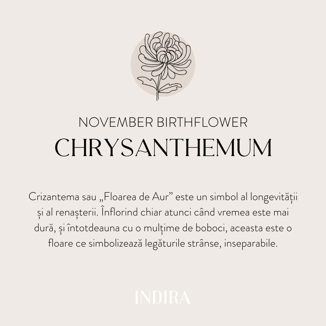 Children's Gold Birth Flower - November Chrysanthemum Cord Bracelet