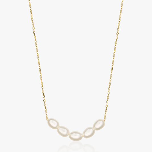 Golden Maia silver necklace - Natural Pearls