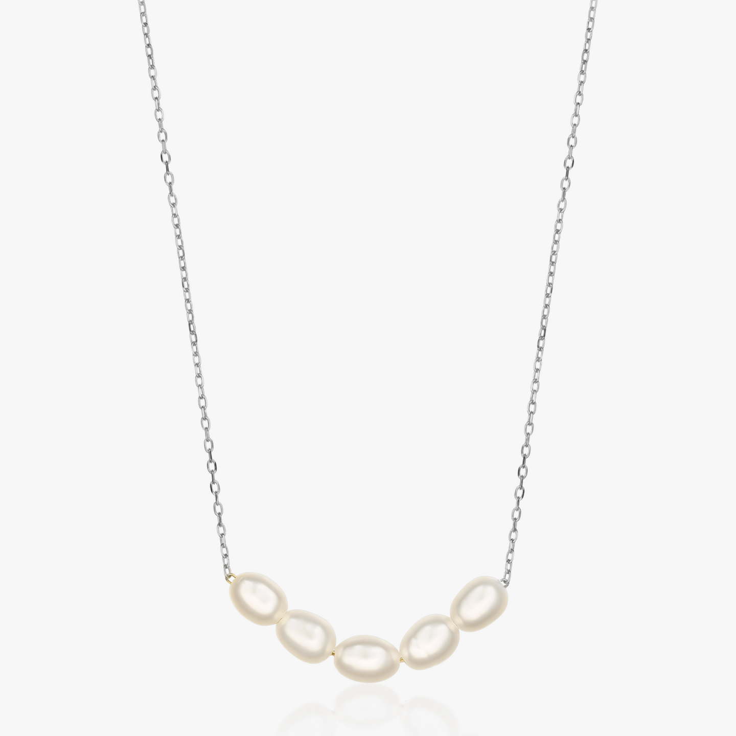 Maia Silver Necklace - Natural Pearls - Indira