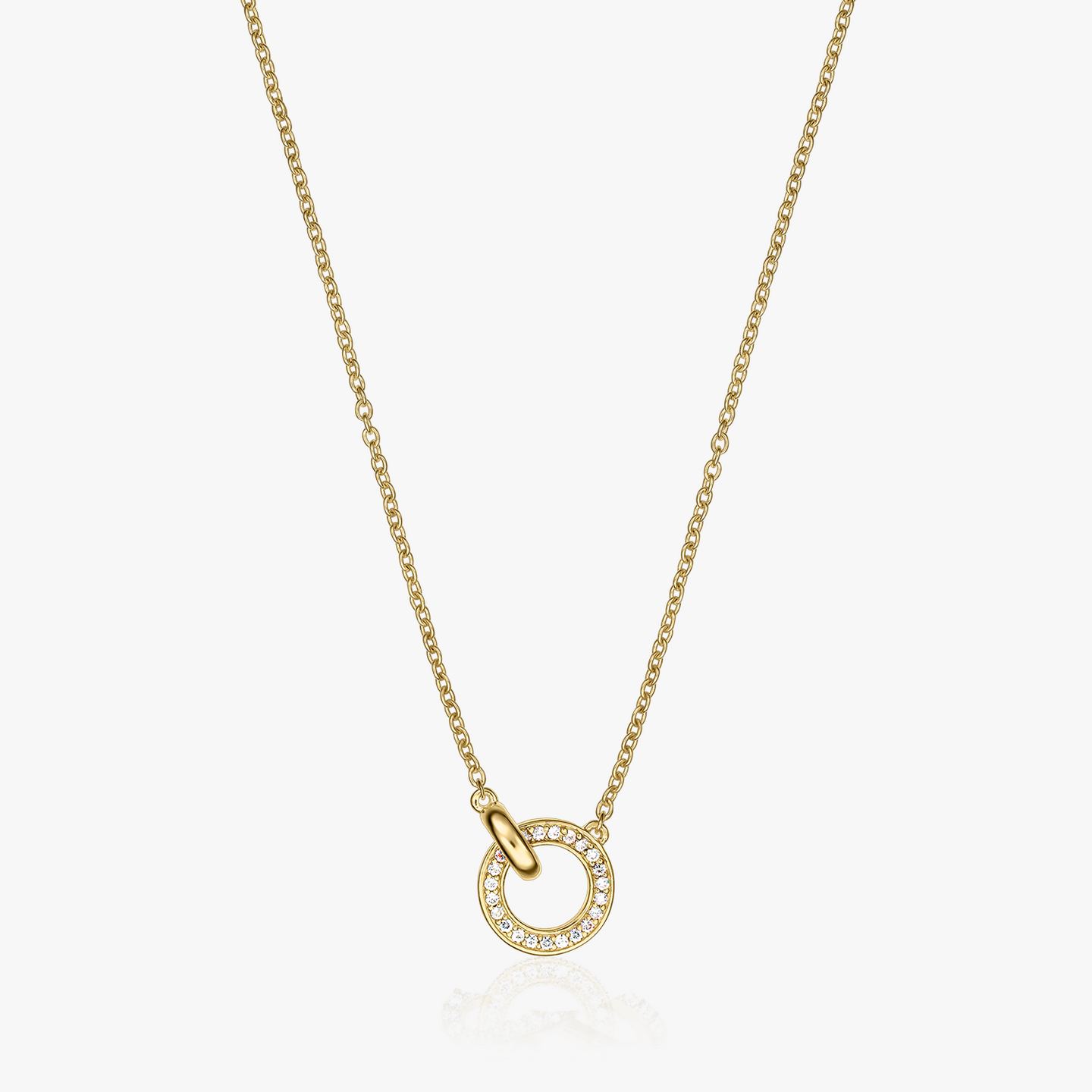 Golden Linked Silver Necklace - Indira