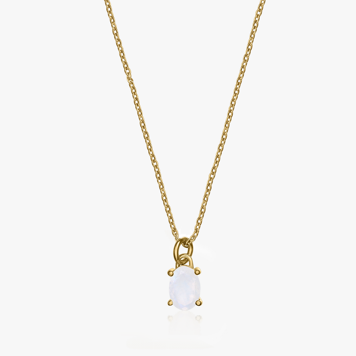 Golden Reina Silver Necklace - Moonstone - Indira