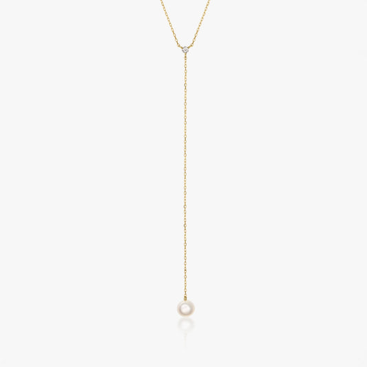 Yara Yellow Gold Necklace - Natural Pearls, Diamonds