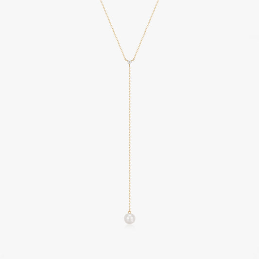 Yara Yellow Gold Necklace - Natural Pearls, Diamonds