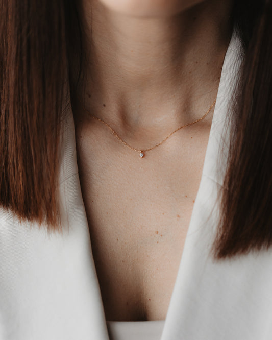 Timeless Gold Necklace - Diamond 0.1 CT