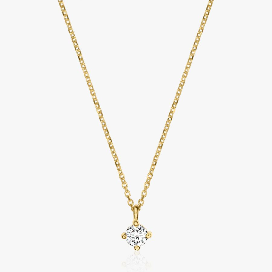 Timeless Gold Necklace - 0.1 CT Diamond - Indira
