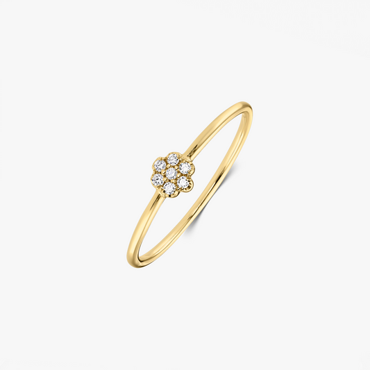 Daisy Yellow Gold Ring – Diamonds