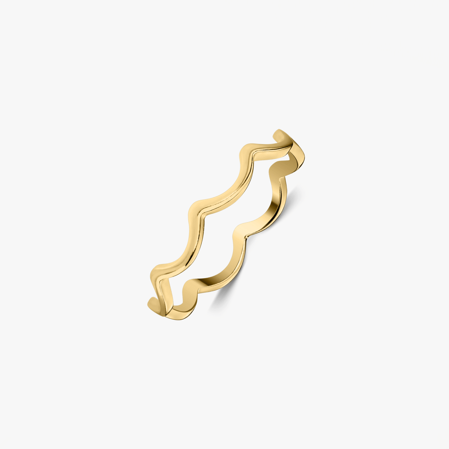 Golden Curl Silver Ring - Indira