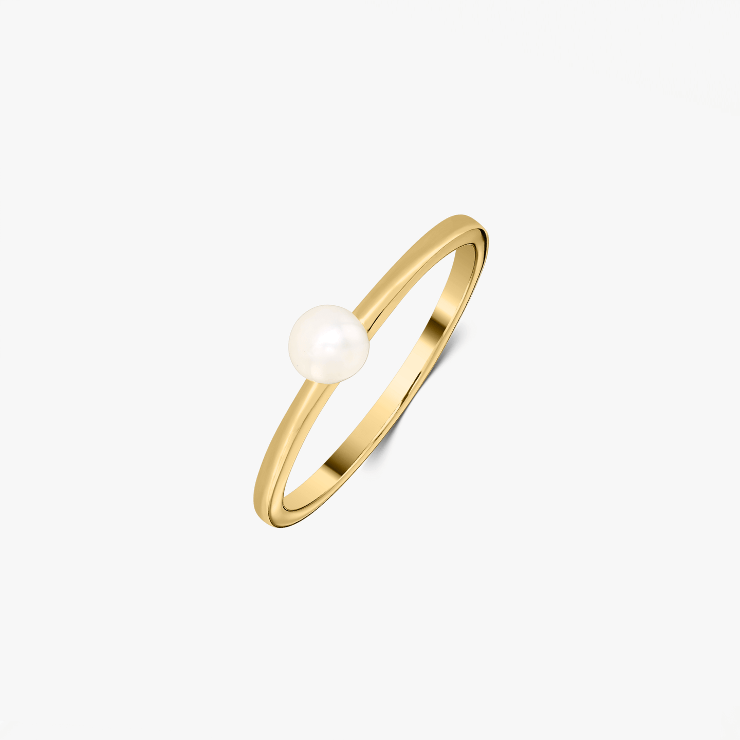 Golden Pearl Solitaire Silver Ring - Indira