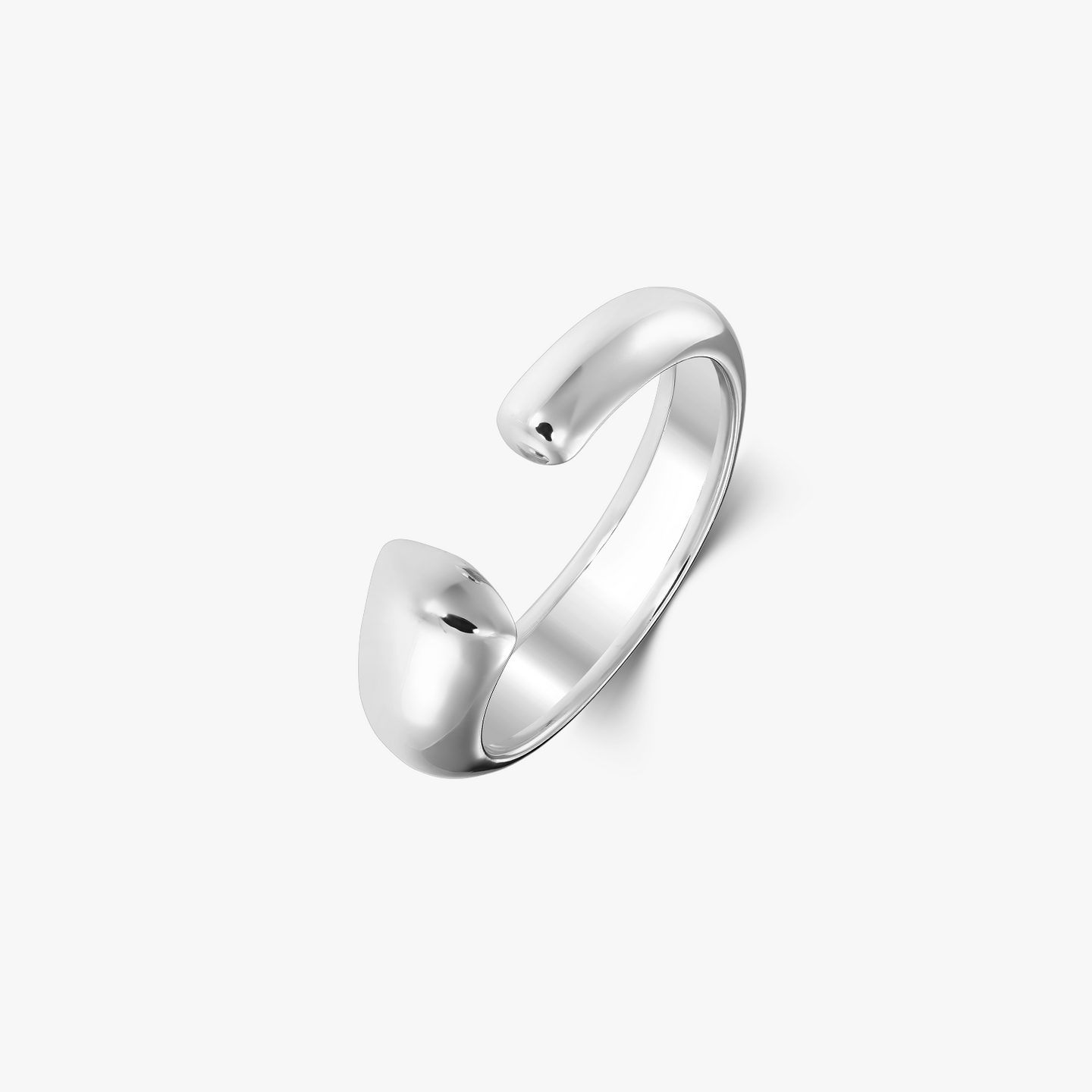 Indira Adjustable Silver Huggie Ring