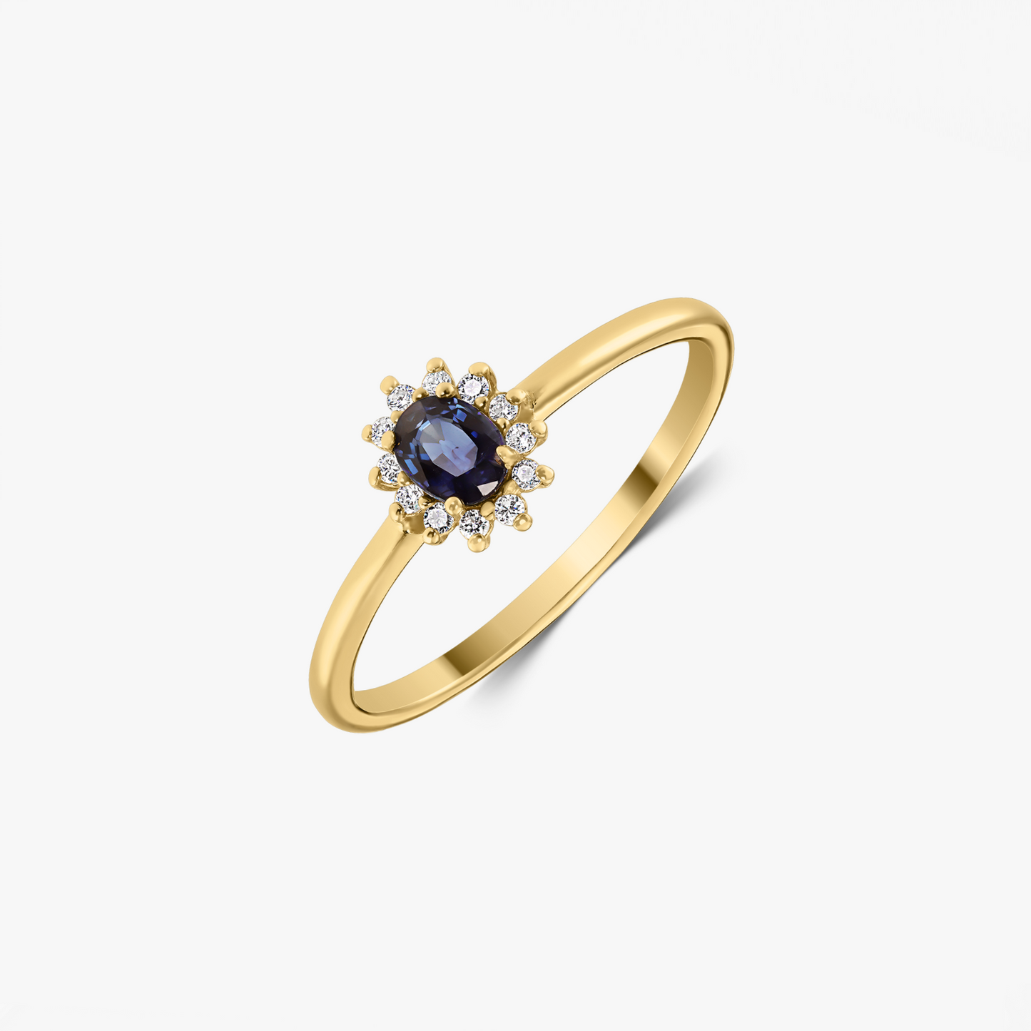 Genn Yellow Gold Ring - Sapphire and Diamonds