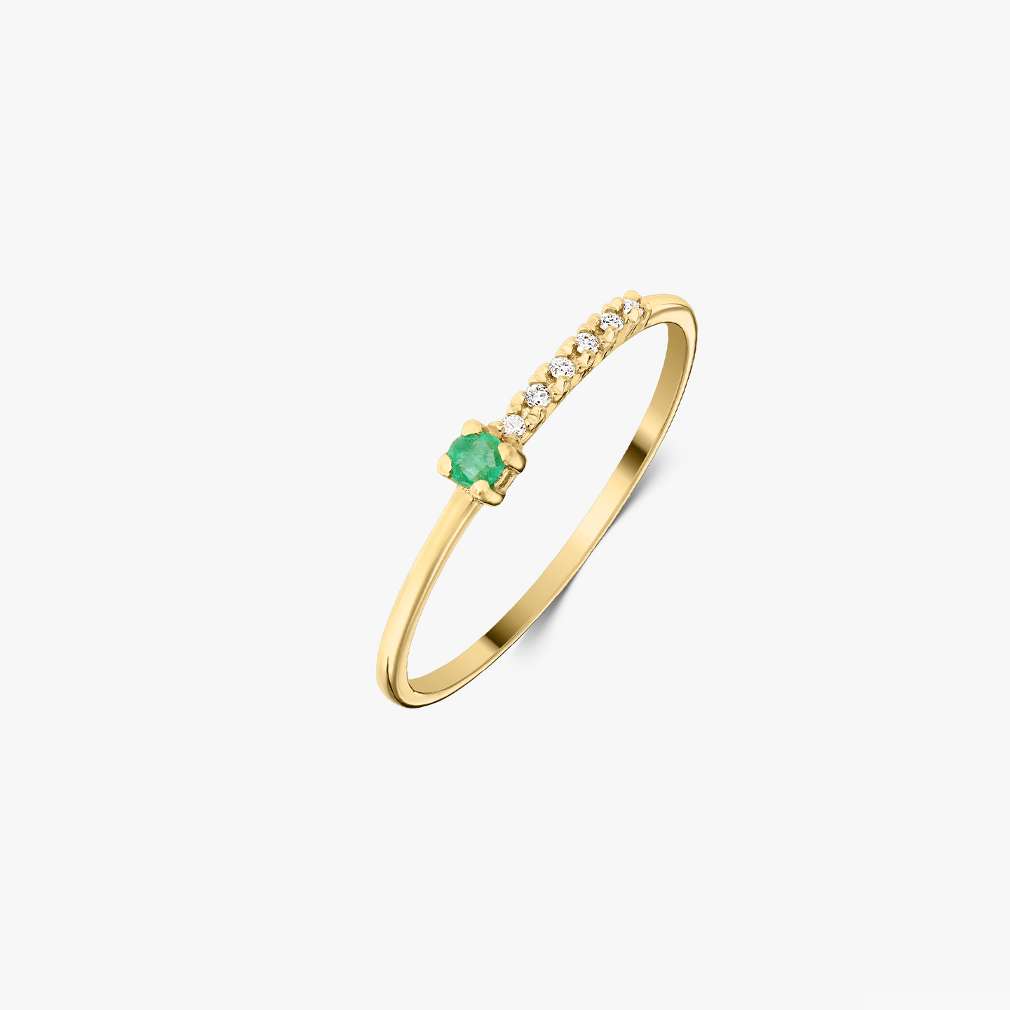 Lucile Gold Ring - Emerald and Diamonds - Indira