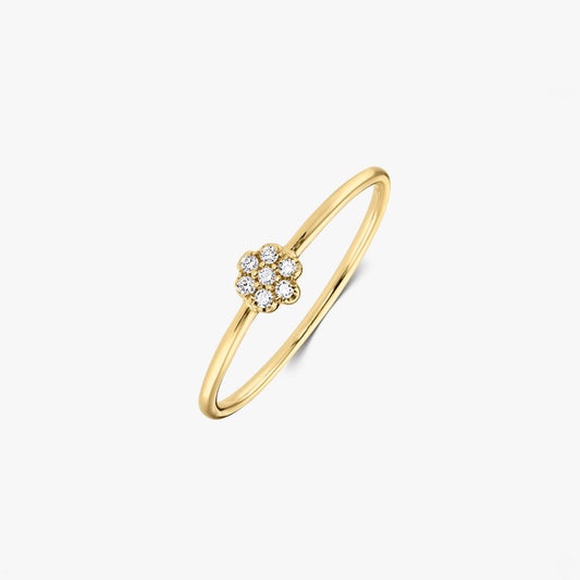 Daisy Yellow Gold Ring – Diamonds