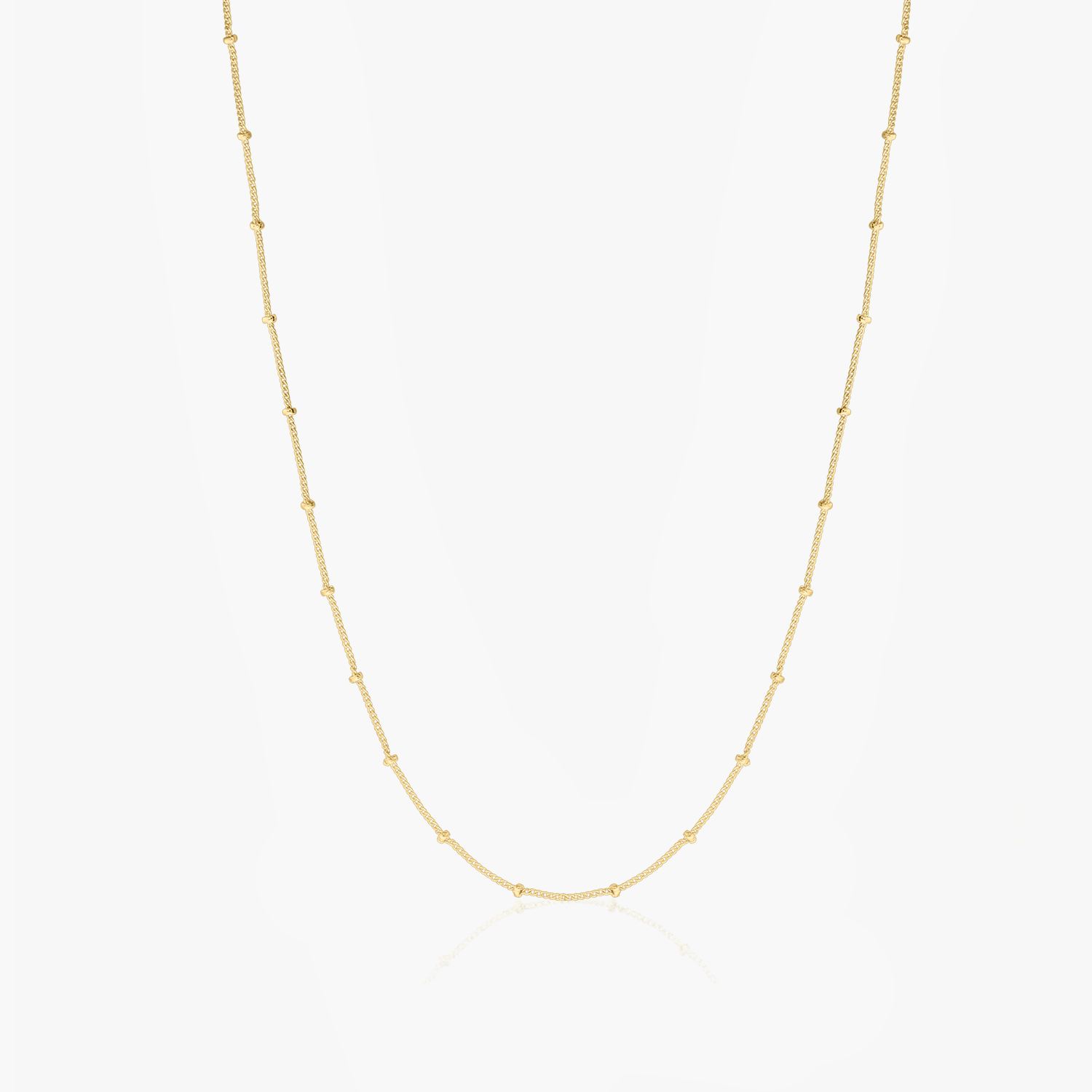 Golden Beaded Silver Chain