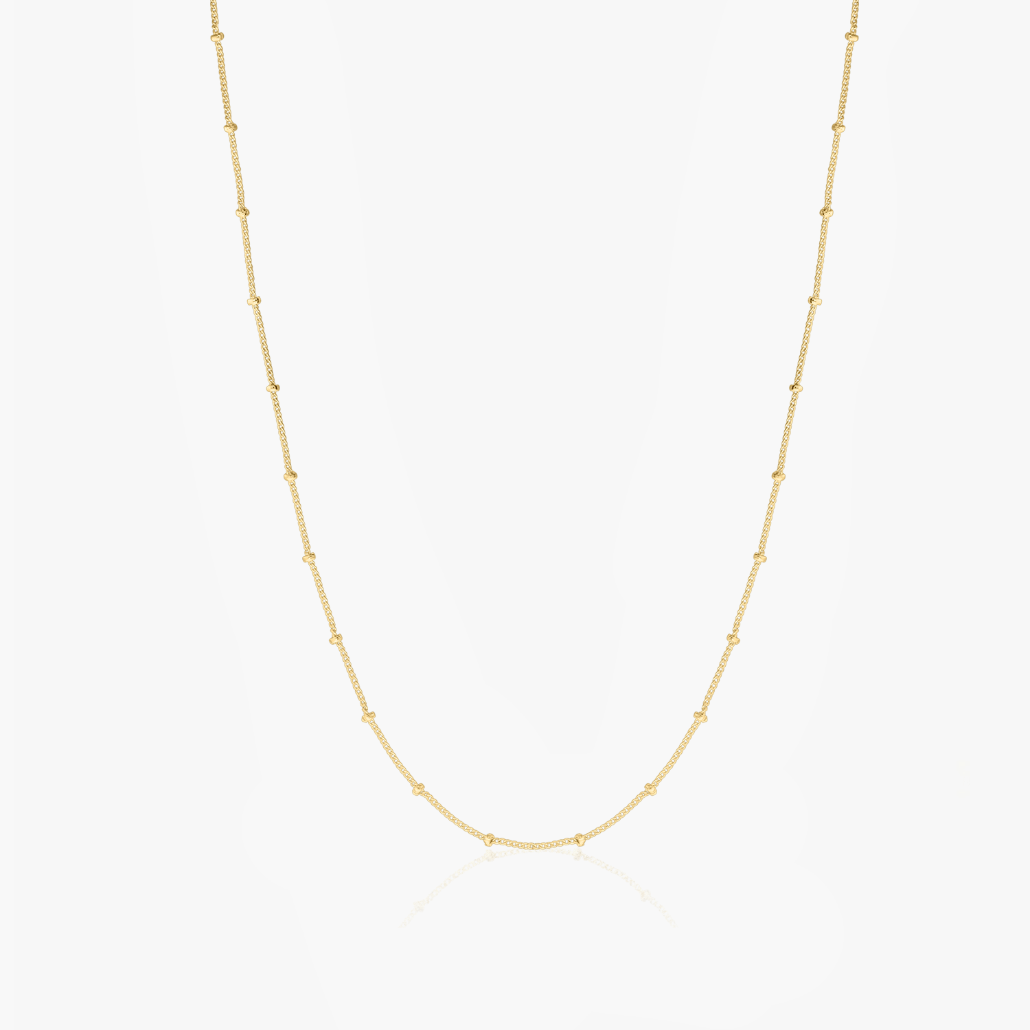 Golden Beaded Silver Necklace - Indira