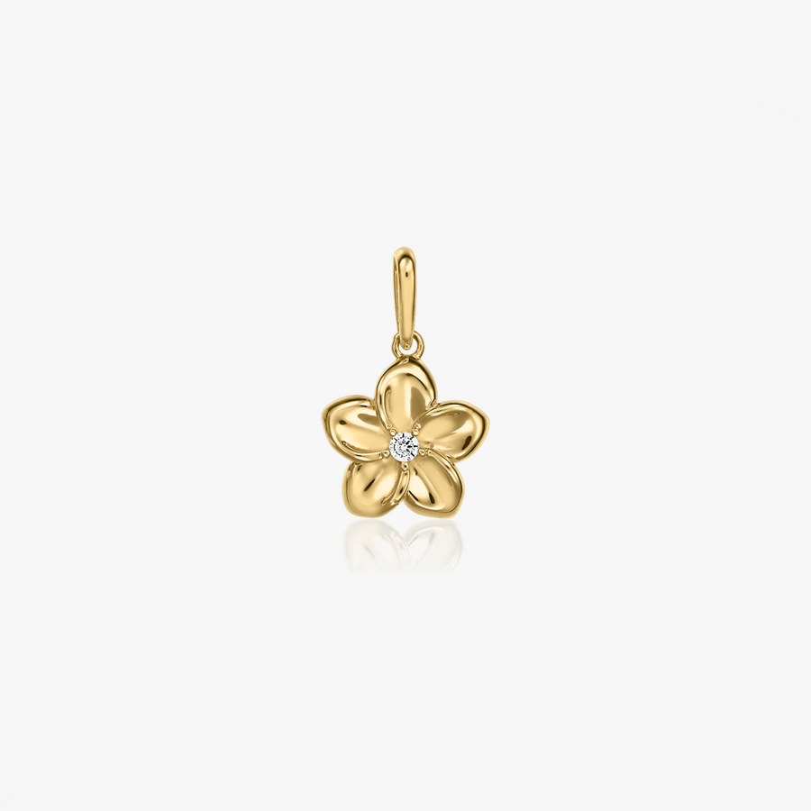 Wildflower Yellow Gold Pendant – Zirconia - Indira