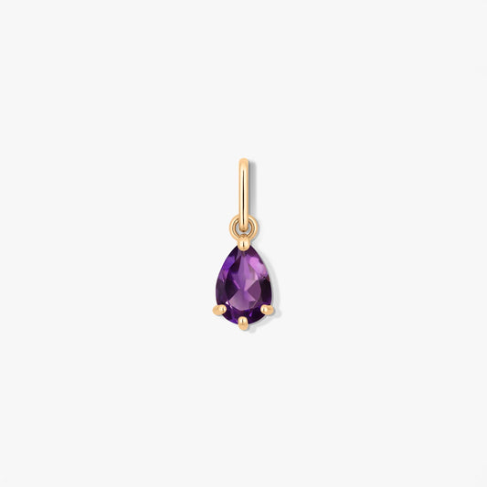 Gold Pendant Birthstone February - Amethyst